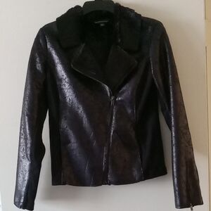 Rock & Republic Glossy Black Faux Leather Jacket